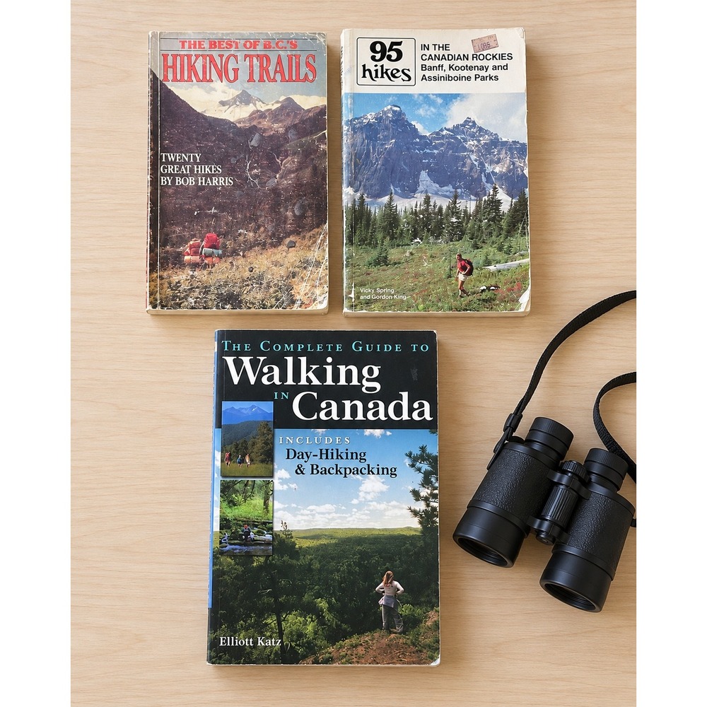 3 Canada Hiking Guide Books BC Trails Canadian Rockies Walking Guide Book Lot